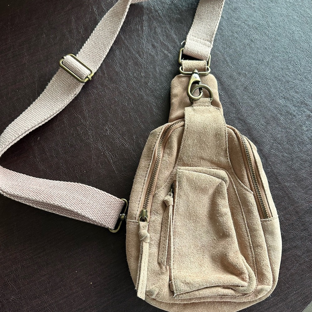 Free People Hudson Suede Desert Rose CrossbodyBag